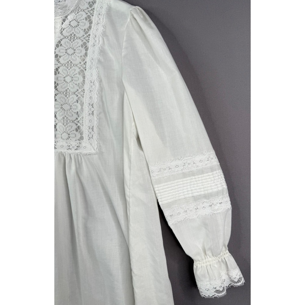 Willow Creek Nightgown Women L White Vtg Lace Victorian Prairie Feminine USA View 3